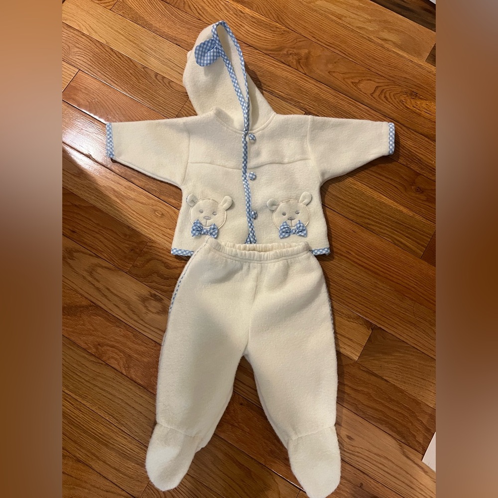 Vintage Baby Boy fleece outerwear set 6-9 months